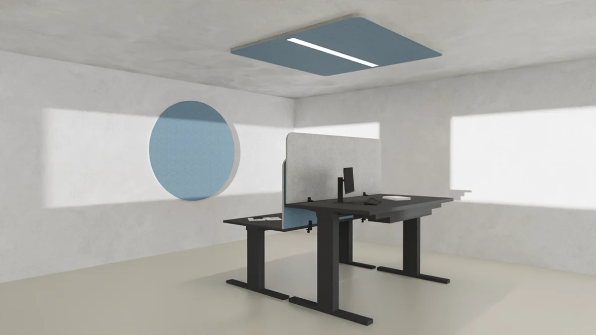 Rendering Office WSS Tischtrennwand WSS Dot WSS Decke